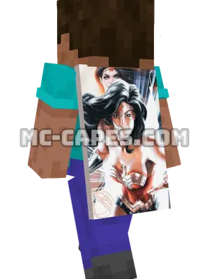 Wonder Woman Minecraft cape worn on a player