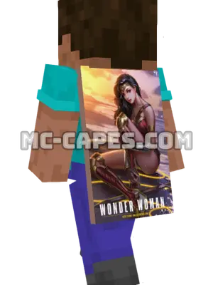 Wonder Woman Beach Minecraft cape worn on a player