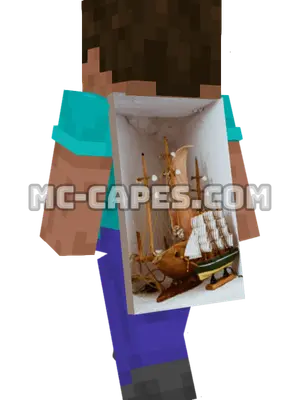 Wooden Ship Model Minecraft cape worn on a player
