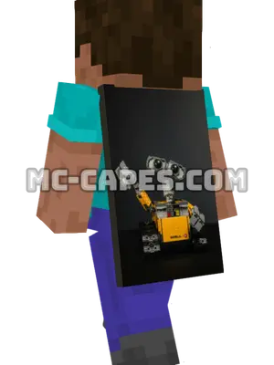 Yellow Robot Toy Minecraft cape worn on a player