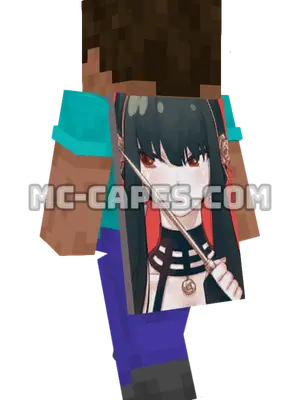 Yor Forger Minecraft cape worn on a player