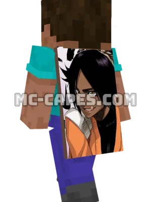 Yoruichi Shihouin Minecraft cape worn on a player