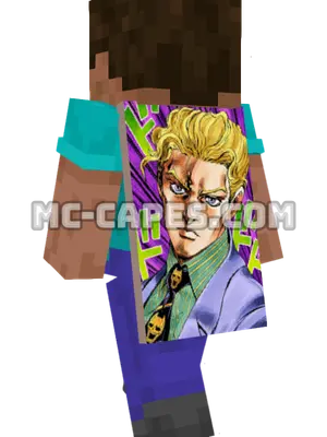 Yoshikage Kira Minecraft cape worn on a player