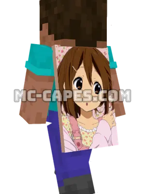 Yui Hirasawa Minecraft cape worn on a player