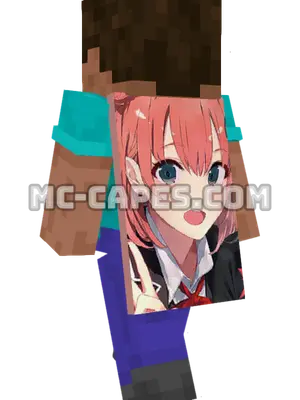 Yui Yuigahama Minecraft cape worn on a player