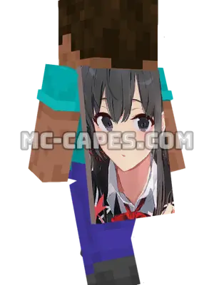 Yukino Yukinoshita Minecraft cape worn on a player