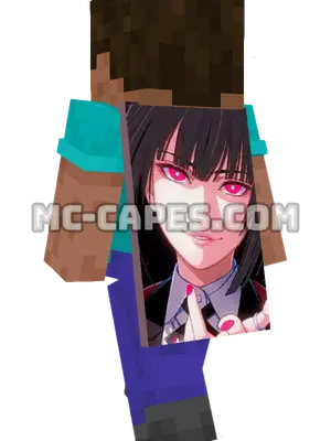 Yumeko Jabami Minecraft cape worn on a player