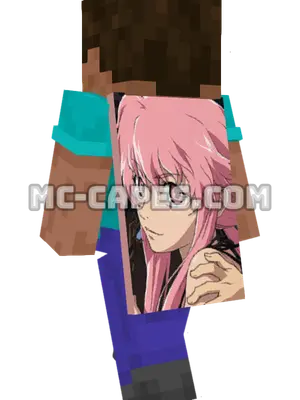 Yuno Gasai Minecraft cape worn on a player