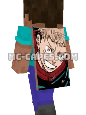 Yuuji Itadori Minecraft cape worn on a player