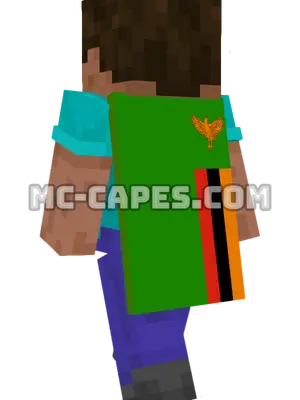 Zambia Flag Minecraft cape worn on a player