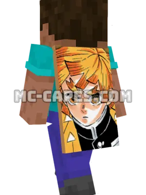 Zenitsu Agatsuma Minecraft cape worn on a player