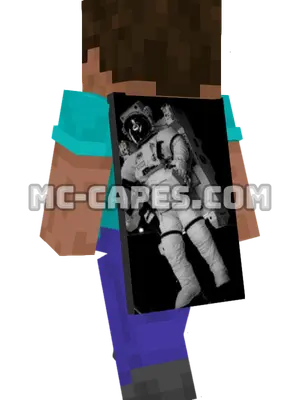 Zero Gravity Astronaut Minecraft cape worn on a player