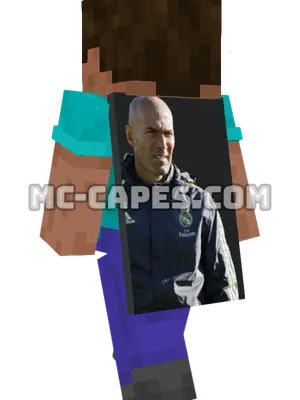 Zinedine Zidane Minecraft cape worn on a player