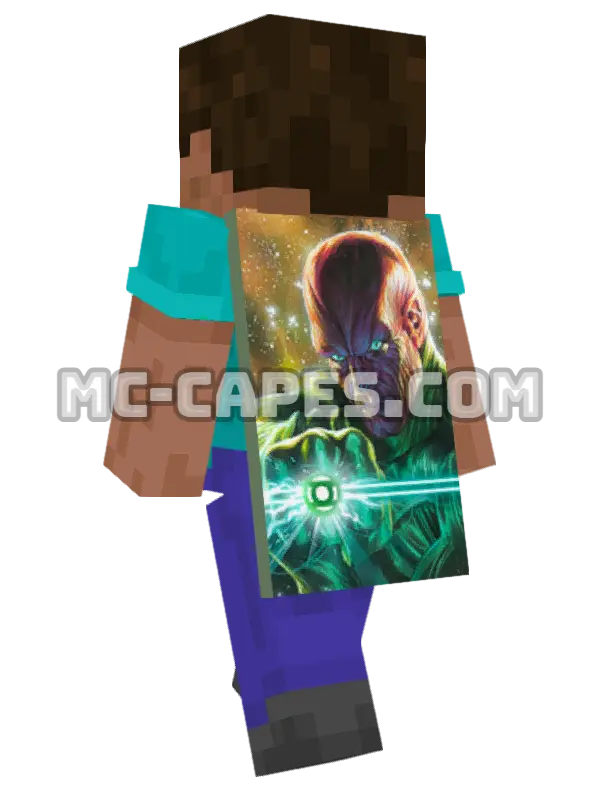 Abin Sur Minecraft cape worn on a player, seen from behind