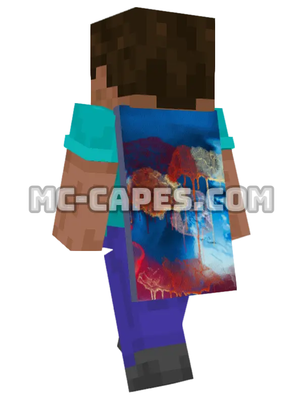 Abstract Painting Minecraft cape worn on a player, seen from behind