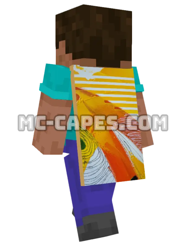 Abstract Painting Minecraft cape worn on a player, seen from behind