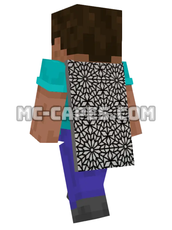 Abstract Pattern Minecraft cape worn on a player, seen from behind
