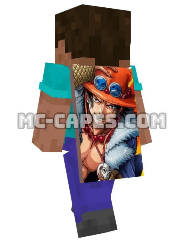 Ace Portgas Minecraft cape worn on a player, seen from behind