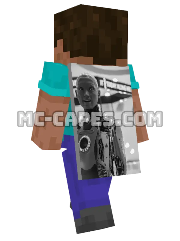 Advanced Robot Minecraft cape worn on a player, seen from behind