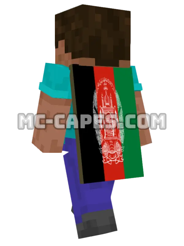 Afghanistan Flag Minecraft cape worn on a player, seen from behind