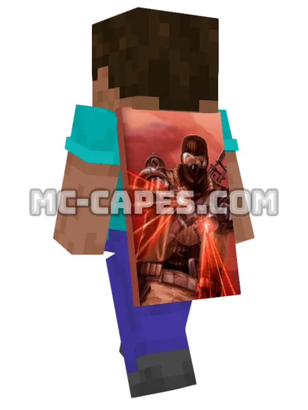 Agent Zero Minecraft cape worn on a player, seen from behind