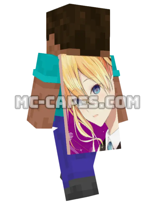 Ai Hayasaka Minecraft cape worn on a player, seen from behind