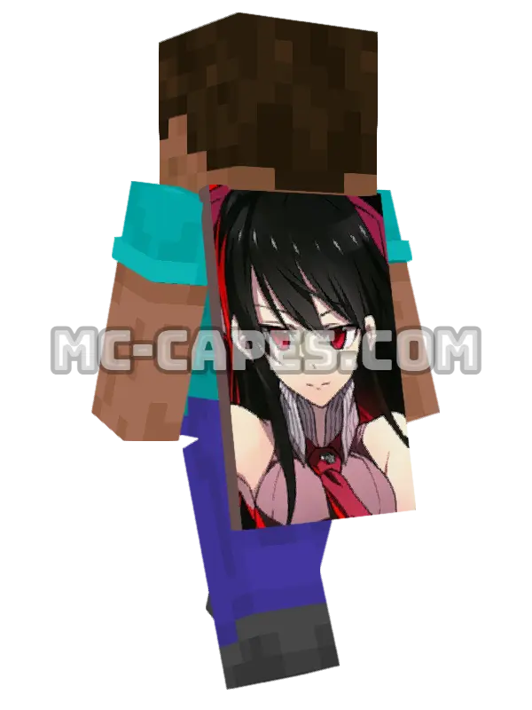 Akame Minecraft cape worn on a player, seen from behind