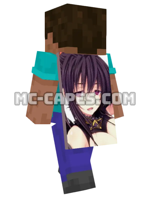 Akeno Himejima Minecraft cape worn on a player, seen from behind