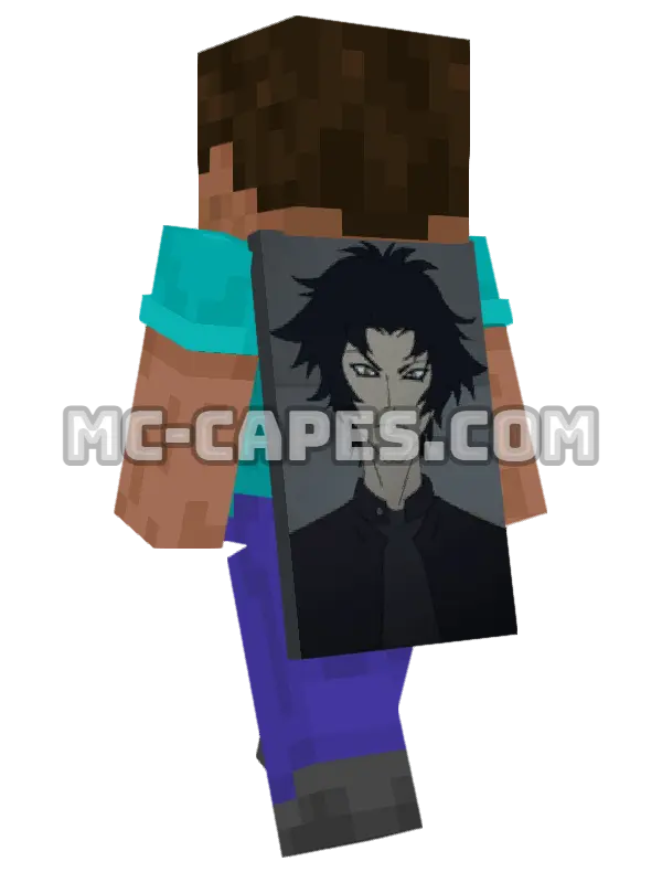 Akira Fudou Minecraft cape worn on a player, seen from behind