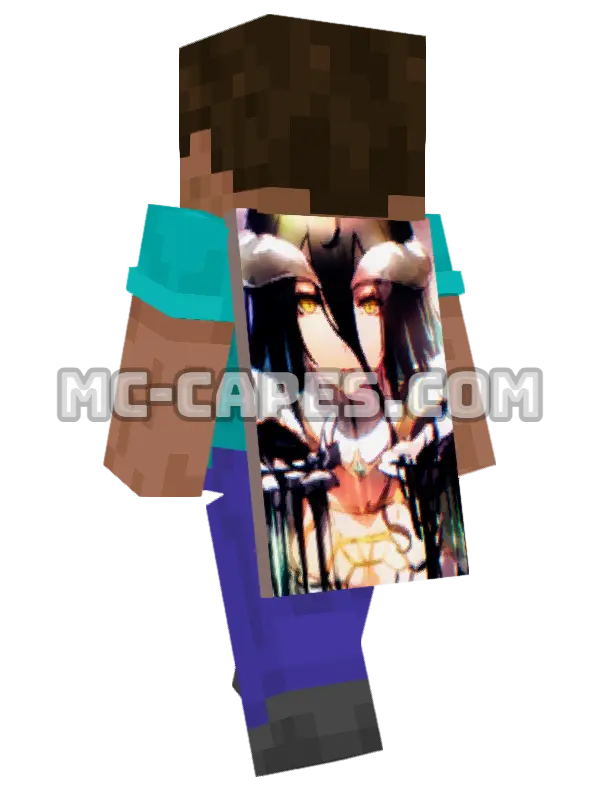 Albedo Minecraft cape worn on a player, seen from behind