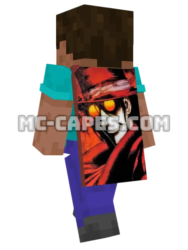 Alucard Minecraft cape worn on a player, seen from behind