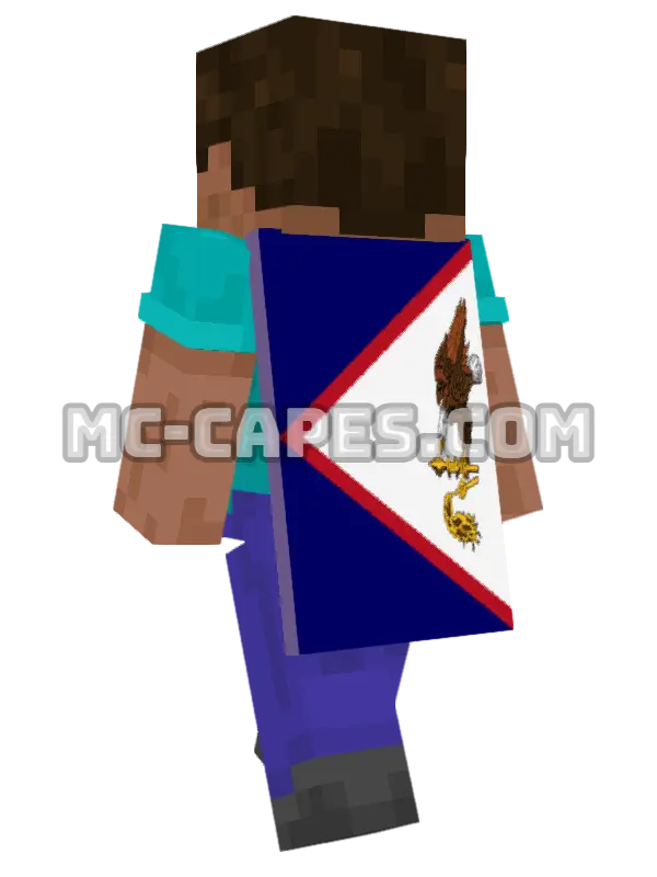 American Samoa Flag Minecraft cape worn on a player, seen from behind