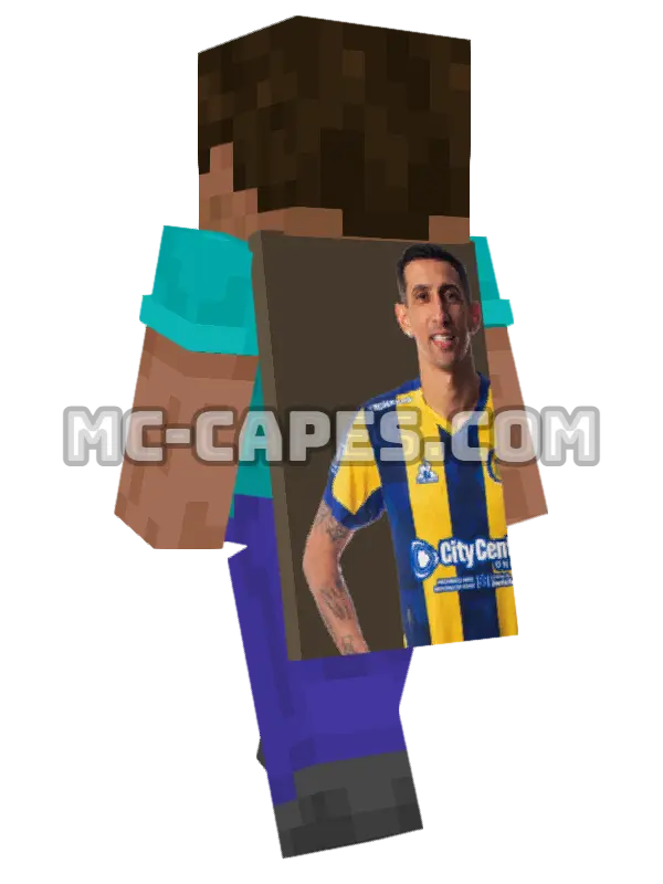 Angel Di Maria Minecraft cape worn on a player, seen from behind