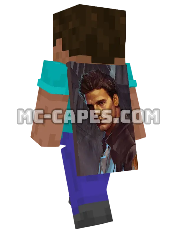 Angel Minecraft cape worn on a player, seen from behind