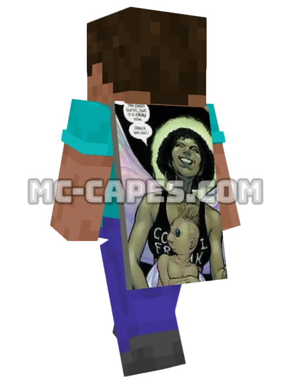 Angel Salvadore Minecraft cape worn on a player, seen from behind