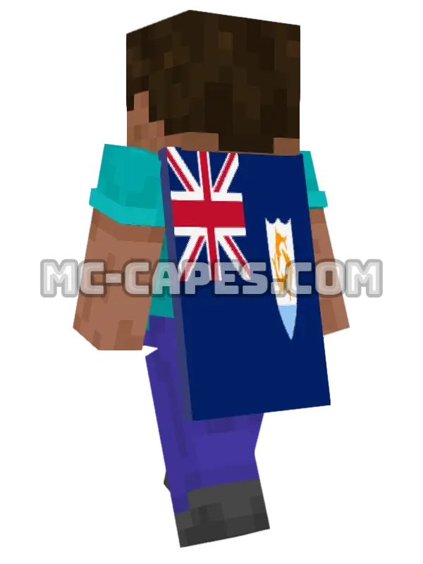 Anguilla Flag Minecraft cape worn on a player, seen from behind