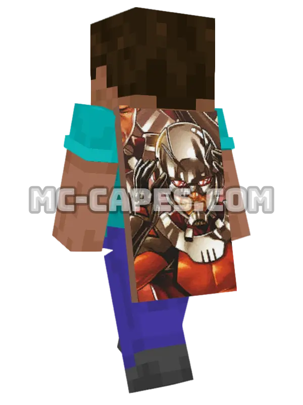 Ant-Man II Minecraft cape worn on a player, seen from behind