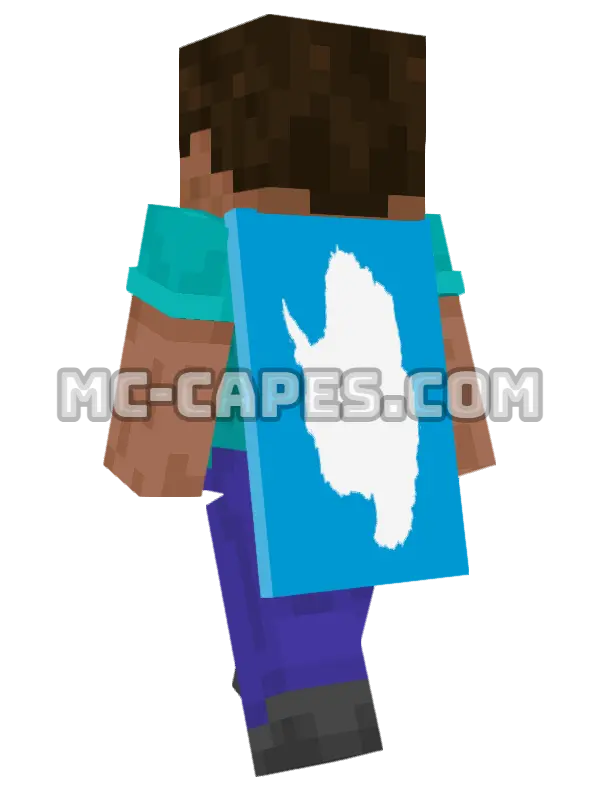 Antarctica Flag Minecraft cape worn on a player, seen from behind