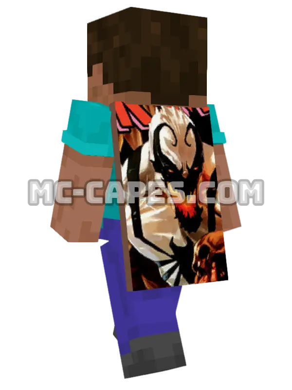Anti-Venom Minecraft cape worn on a player, seen from behind