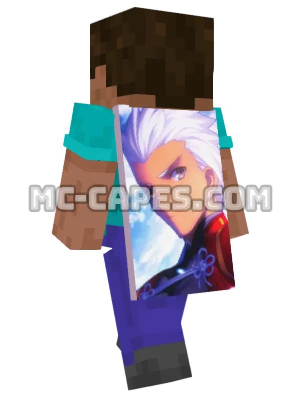 Archer Minecraft cape worn on a player, seen from behind