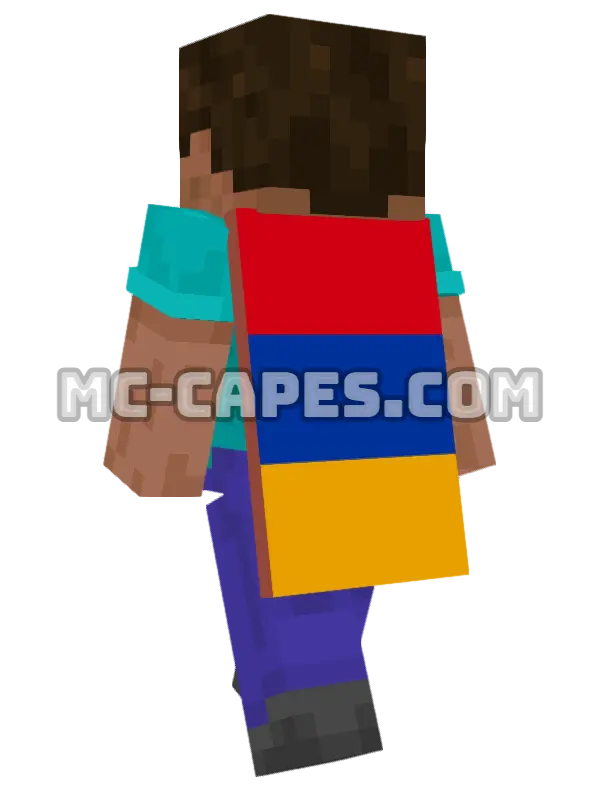 Armenia Flag Minecraft cape worn on a player, seen from behind