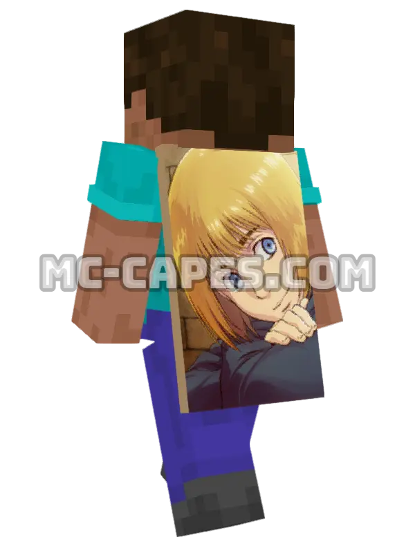 Armin Arlert Minecraft cape worn on a player, seen from behind