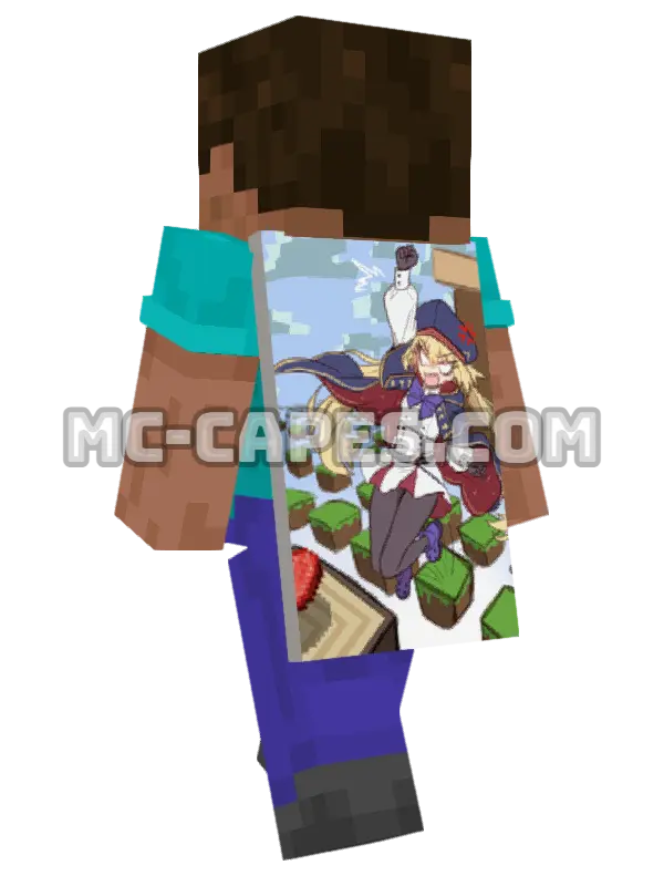 Artoria Pendragon Dress Minecraft cape worn on a player, seen from behind