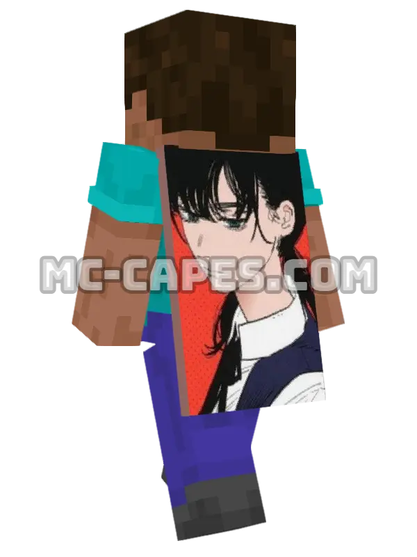 Asa Mitaka Minecraft cape worn on a player, seen from behind