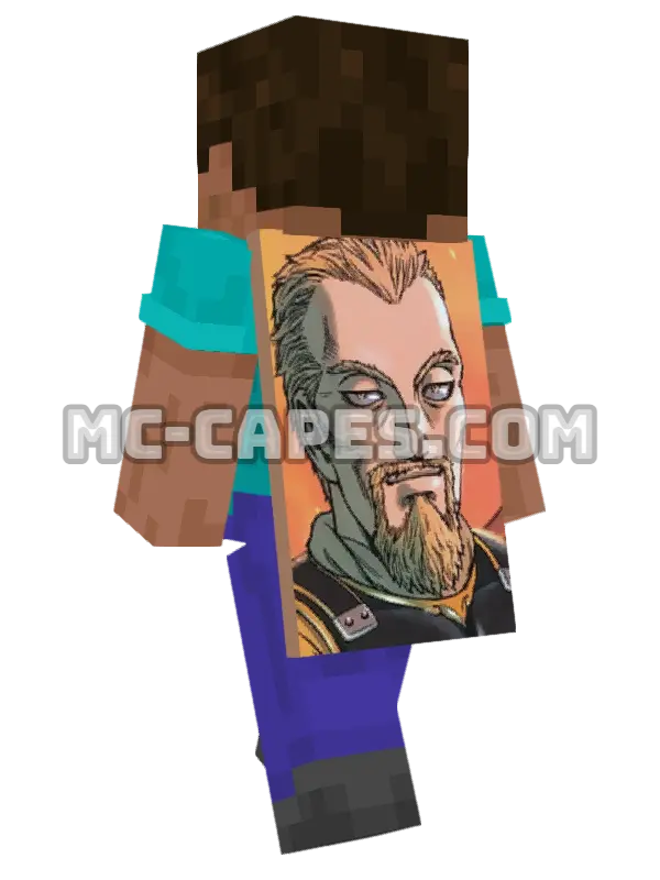 Askeladd Minecraft cape worn on a player, seen from behind