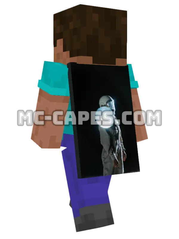 Astronaut In Space Minecraft cape worn on a player, seen from behind