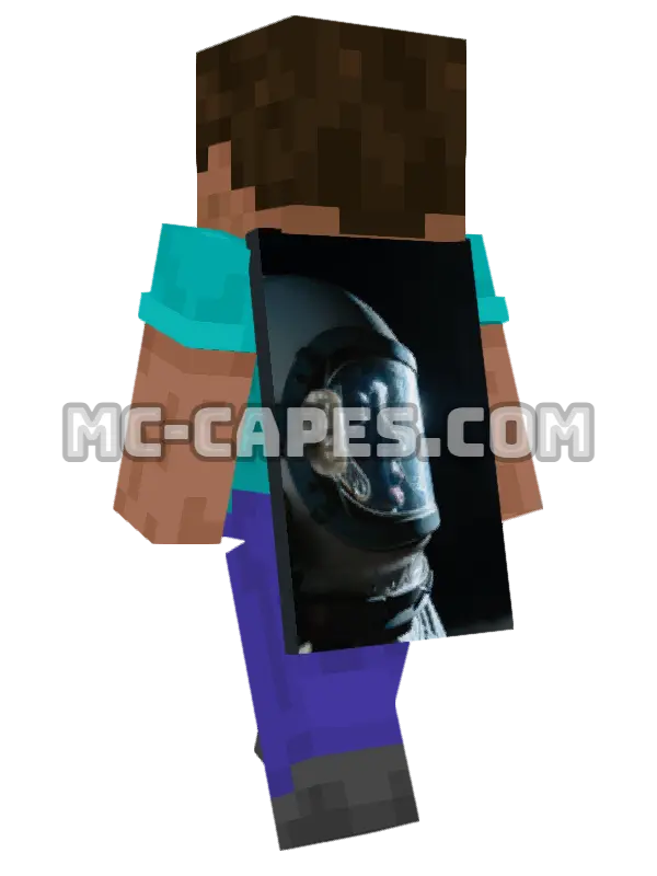 Astronaut Profile Minecraft cape worn on a player, seen from behind