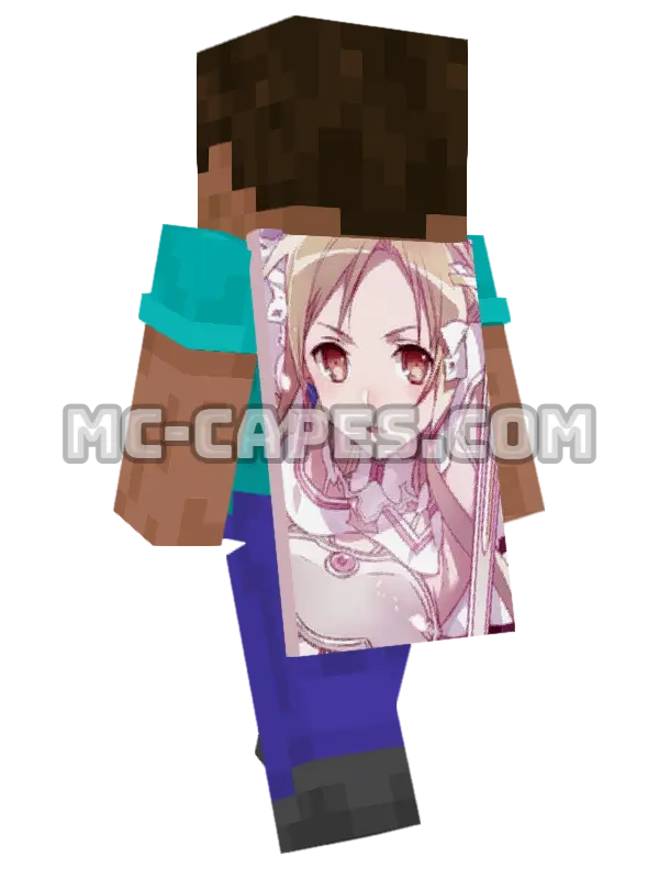 Asuna Yuuki Minecraft cape worn on a player, seen from behind