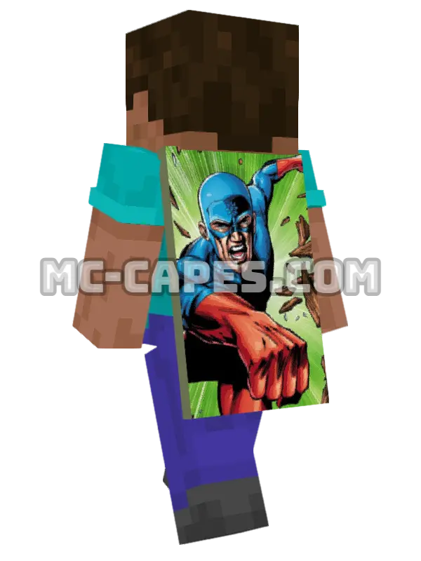 Atom II Minecraft cape worn on a player, seen from behind