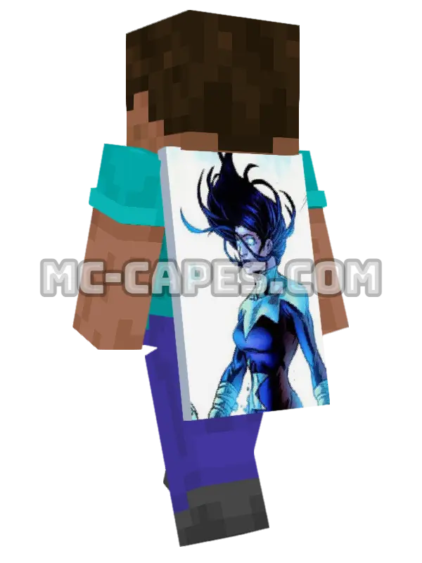 Aurora Minecraft cape worn on a player, seen from behind